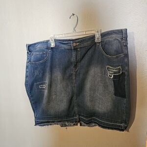 Denim Distressed Skirt Lane Bryant
